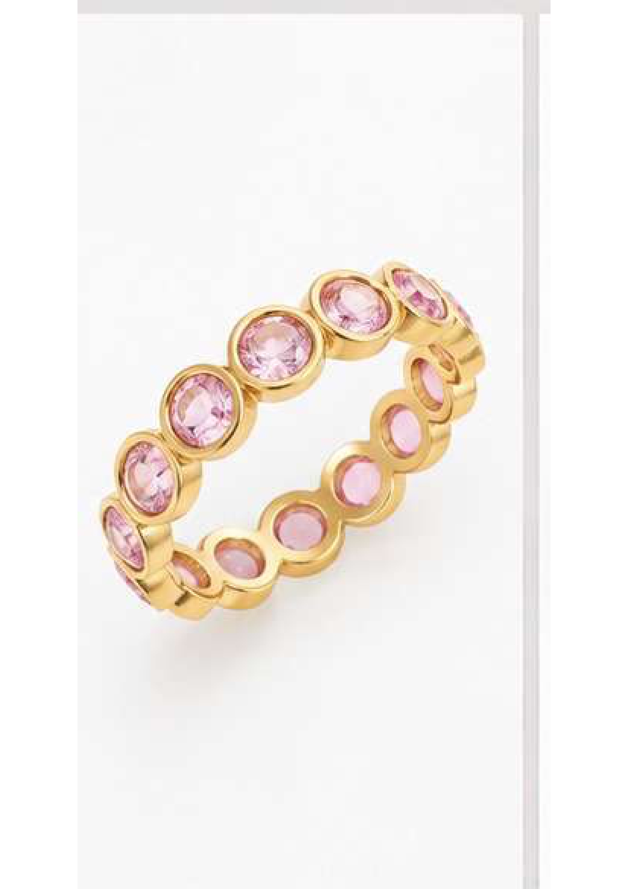 Pink Sapphire Full Eternity Band: September Birthstone Stacking Ring