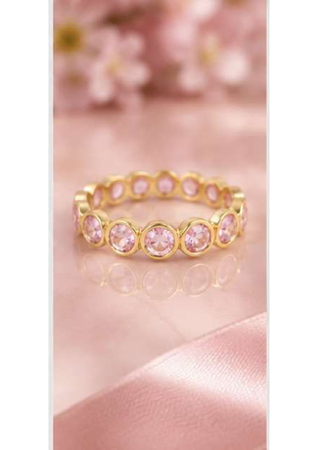 Pink Sapphire Full Eternity Band: September Birthstone Stacking Ring