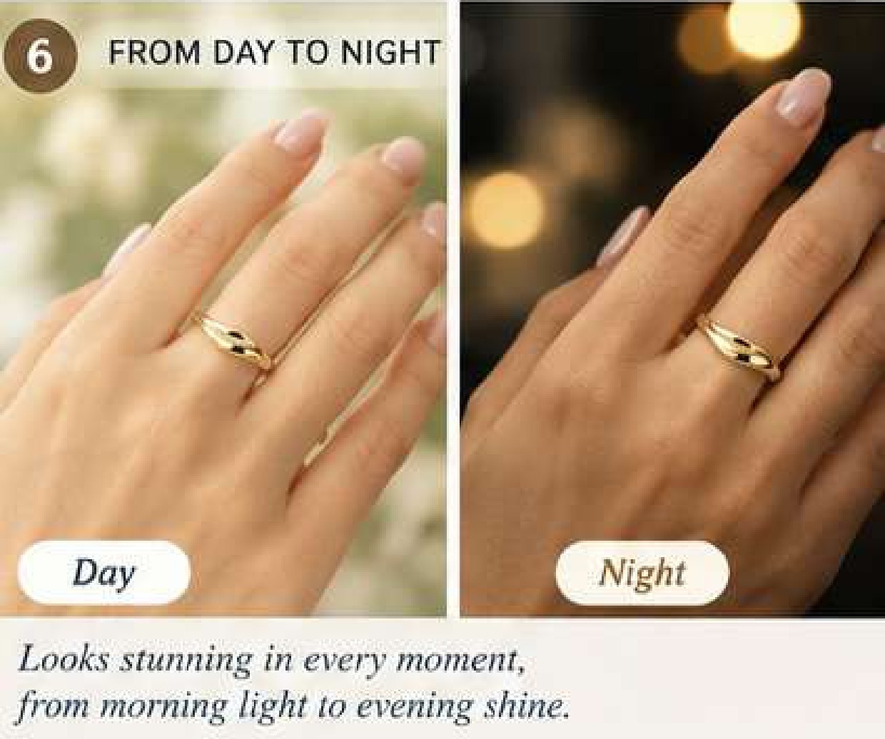 18K Gold Wave Ring, Curved Nesting Band, Minimalist Wedding Ring, 925 Sterling Silver Gold Plated Ring