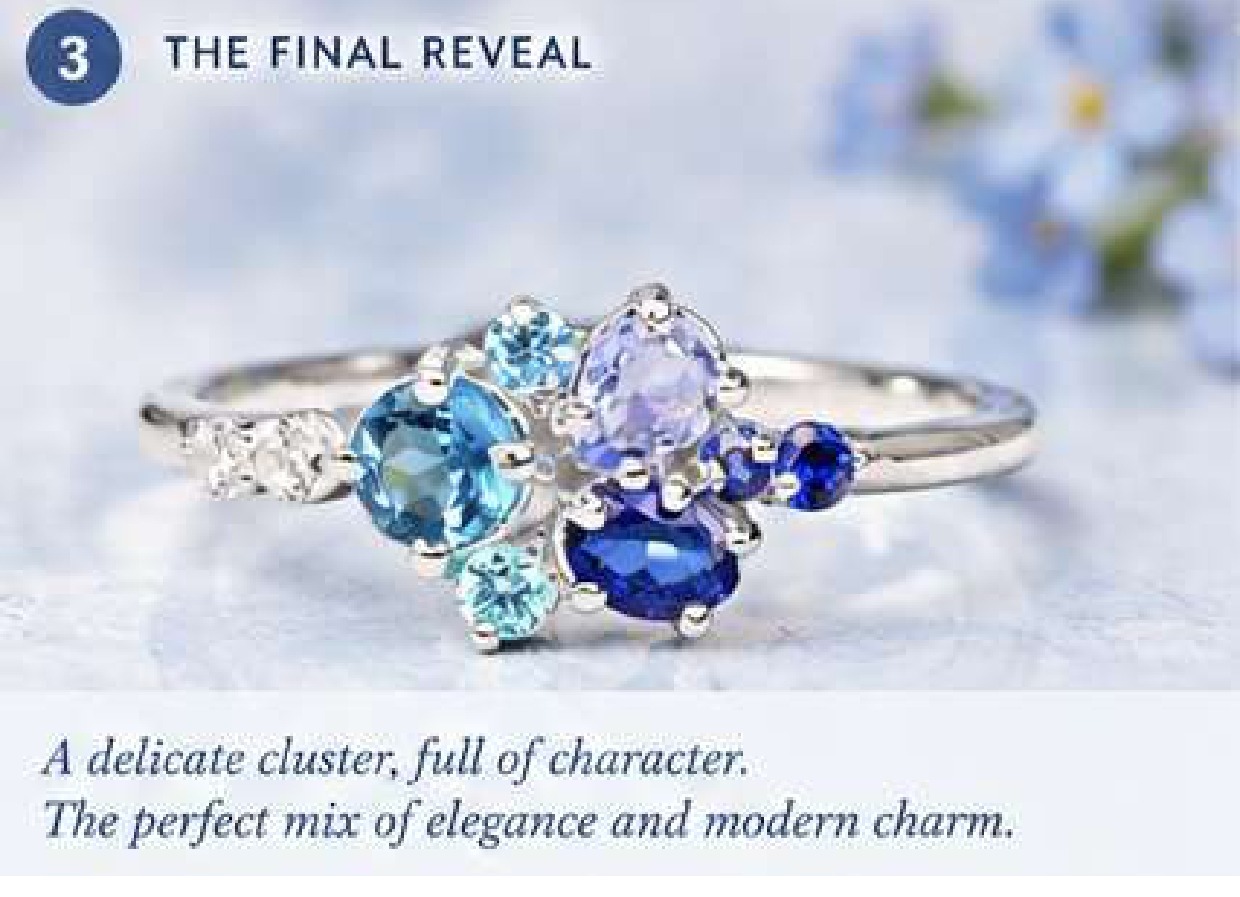 Tanzanite Lab Alexandrite And Teal Sapphire Cluster Ring, Hand Made Cluster Wedding Ring, Aquamarine Bridal Wedding Ring,  Multi Stones Ring